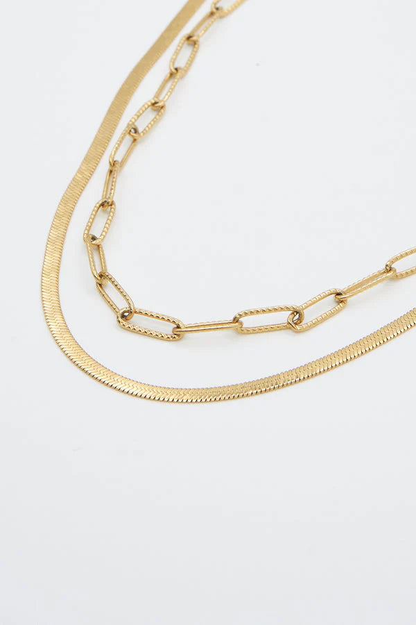 HERRINGBONE LAYERED NECKLACE